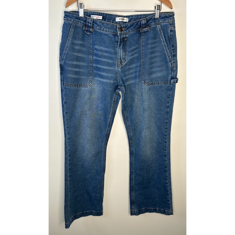 VIGOSS Carpenter Boot Cut Blue Jeans Women's Size 31 Mid Rise Utility Denim EUC - Picture 14 of 14